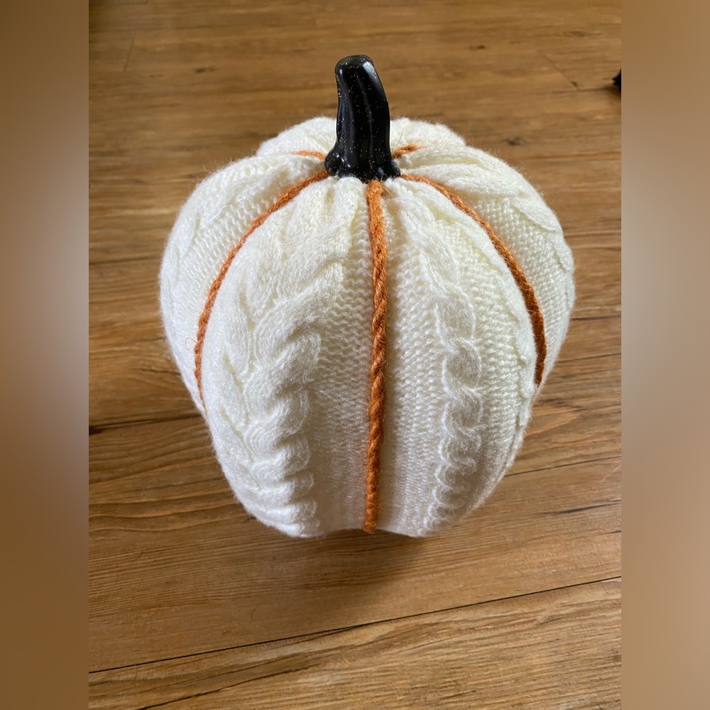 large knit pumpkin
